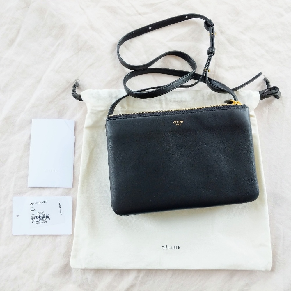NWT AUTH CELINE Black Trio Crossbody Bag - Picture 4 of 8